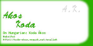 akos koda business card