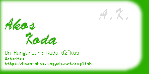 akos koda business card